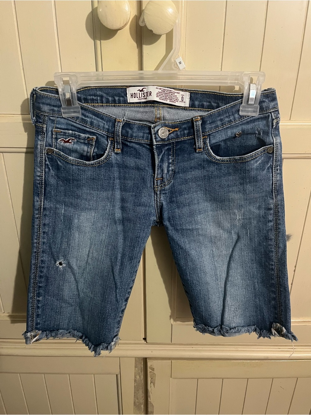 Hollister Bermuda Stretch Denim Cutoff Shorts